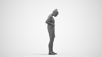 realistic 3D people girl sport, render-ready for V-Ray and Corona, FBX OBJ, wireframe side view