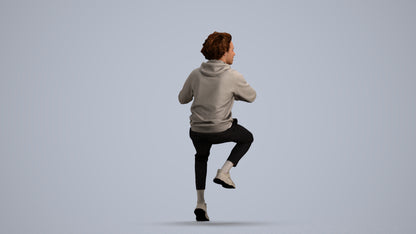 realistic 3D people man casual sitting, render-ready for V-Ray and Corona, FBX OBJ, front view render