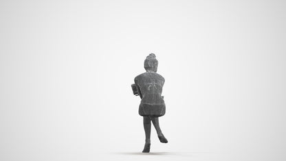 realistic 3D people woman pool, render-ready for V-Ray and Corona, FBX OBJ, wireframe front view