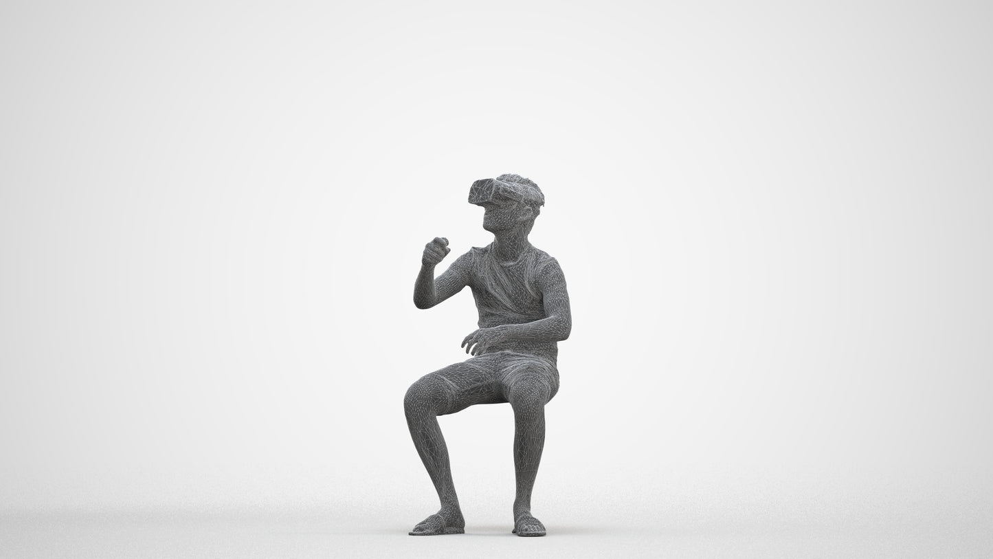 3D people model boy casual kids, scanned human for 3ds Max rendering, three-quarter front view render