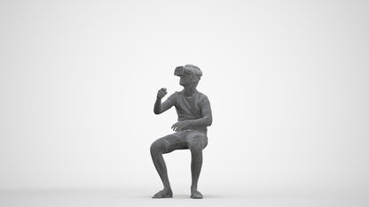 3D people model boy casual kids, scanned human for 3ds Max rendering, three-quarter front view render