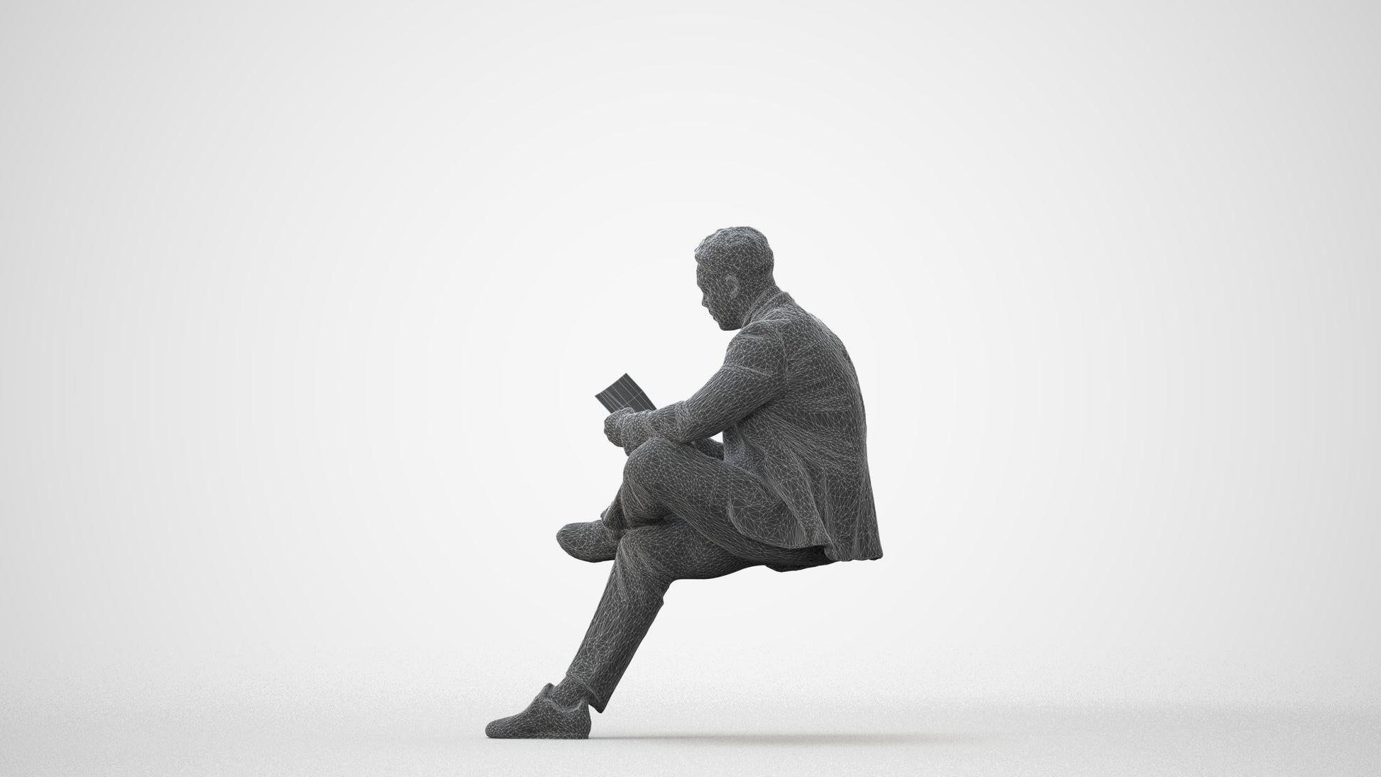 scanned 3D man business, photogrammetry people for Enscape and V-Ray, square thumbnail