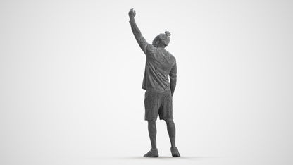 3D human model man sport, photogrammetry scanned person for archviz, wireframe front view