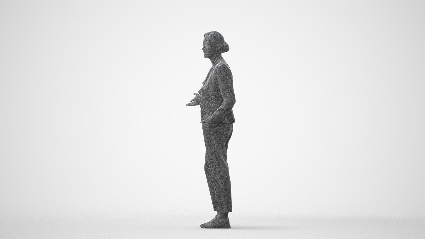 realistic 3D people woman business standing, render-ready for V-Ray and Corona, FBX OBJ, square thumbnail