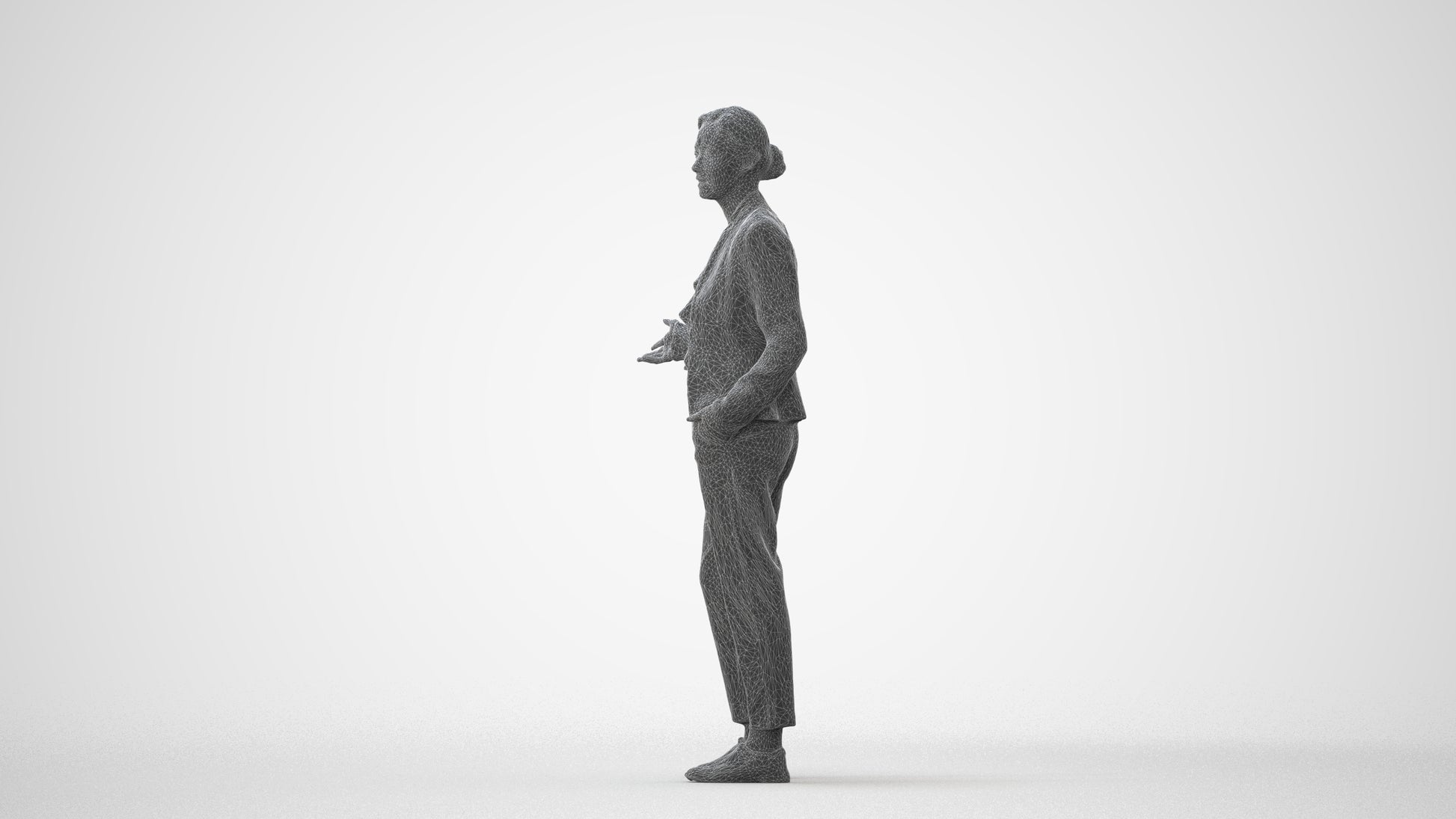 realistic 3D people woman business standing, render-ready for V-Ray and Corona, FBX OBJ, square thumbnail