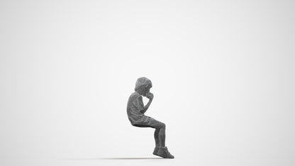 photogrammetry 3D boy casual kids, realistic human model archviz FBX, wireframe side view