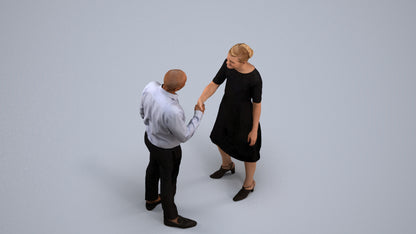 scanned 3D woman business, photogrammetry people for Enscape and V-Ray, back view render