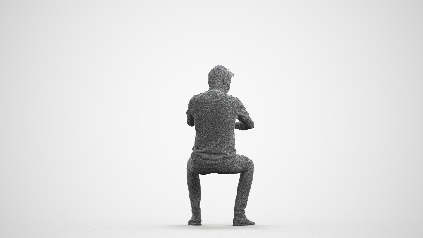 3D people model man casual couple, scanned human for 3ds Max rendering, wireframe front view
