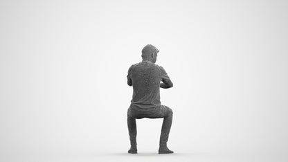 3D people model man casual couple, scanned human for 3ds Max rendering, wireframe front view