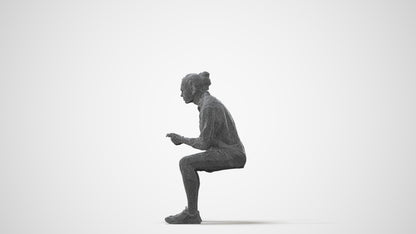 photogrammetry 3D man casual sitting, realistic human model archviz FBX, square thumbnail