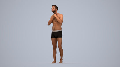 photogrammetry 3D man mix, realistic human model archviz FBX, top-down view render