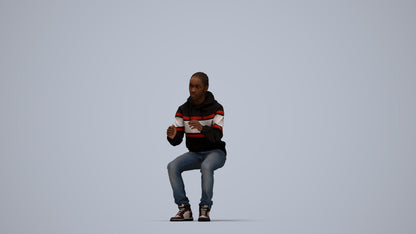 3D people model boy casual kids, scanned human for 3ds Max rendering, top-down view render
