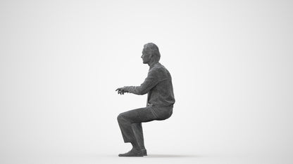 3D human model man business, photogrammetry scanned person for archviz, square thumbnail