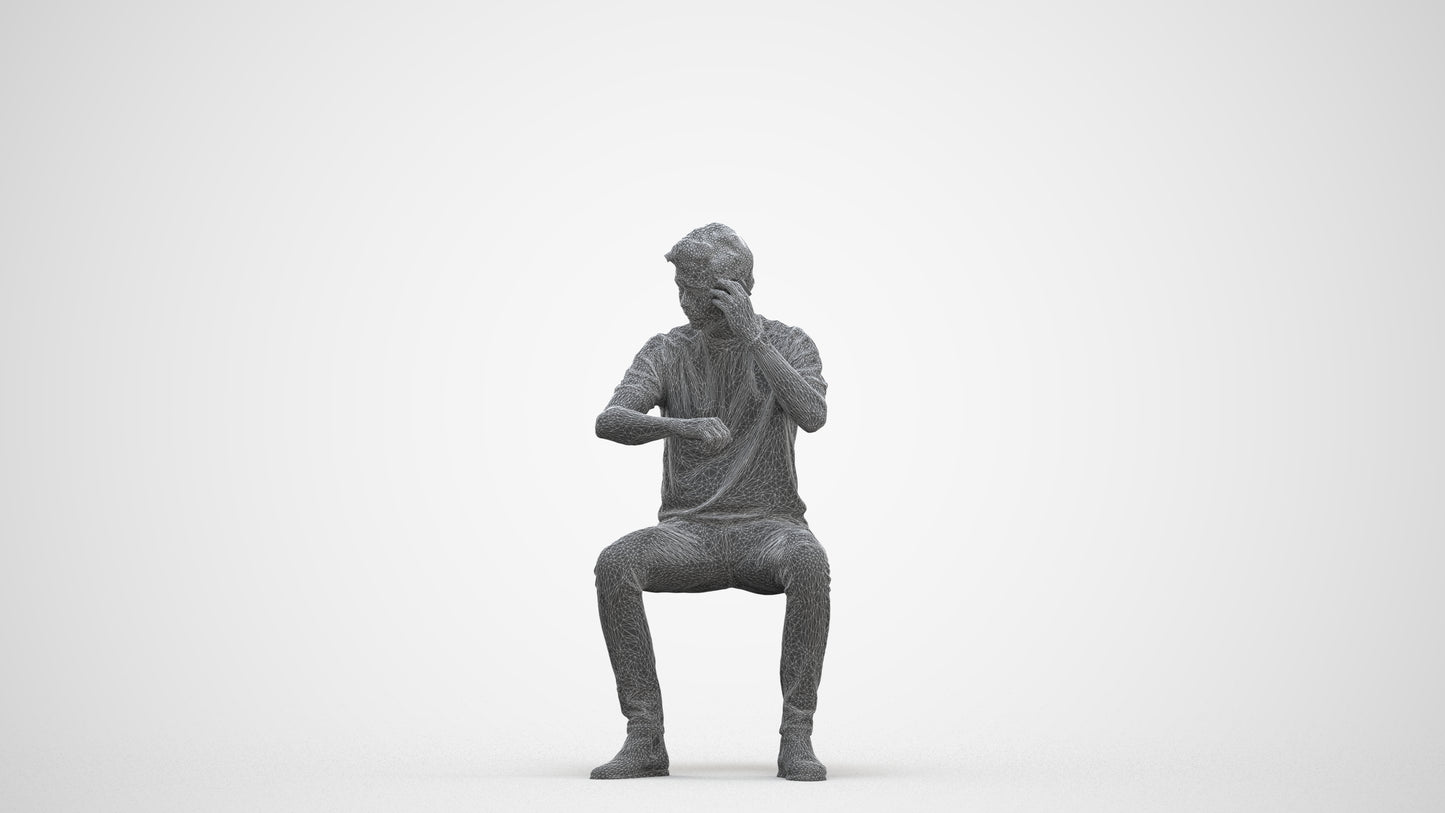 3D people model man casual couple, scanned human for 3ds Max rendering, three-quarter front view render