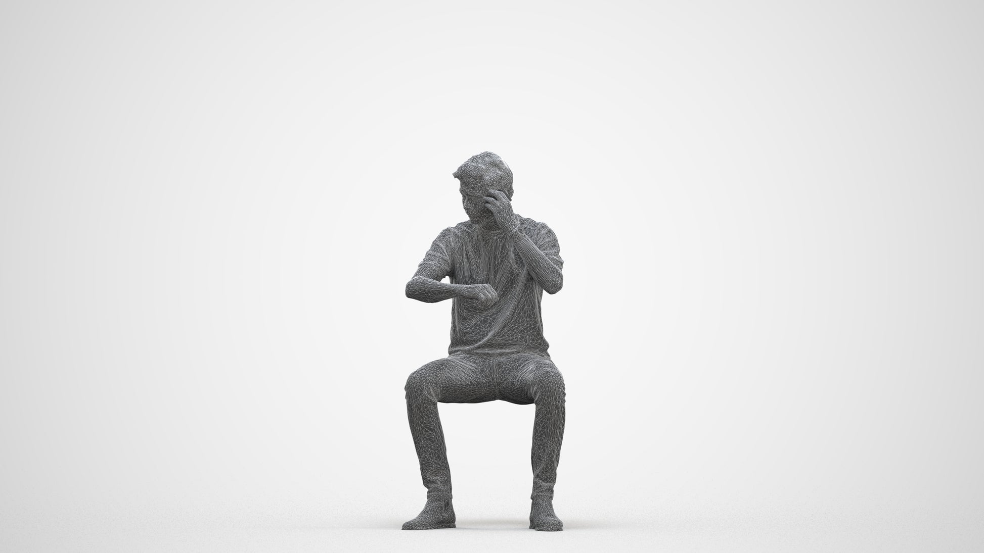 3D people model man casual couple, scanned human for 3ds Max rendering, three-quarter front view render