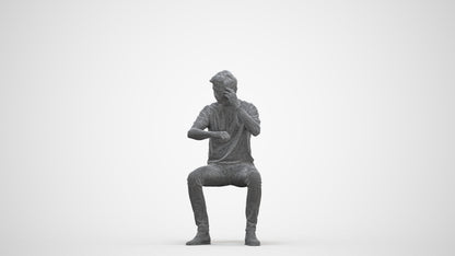 3D people model man casual couple, scanned human for 3ds Max rendering, three-quarter front view render