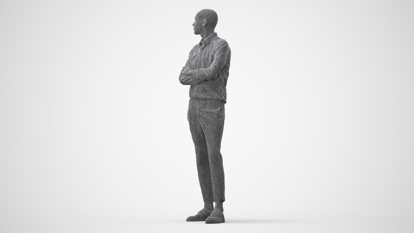 realistic 3D people man business standing, render-ready for V-Ray and Corona, FBX OBJ, square thumbnail