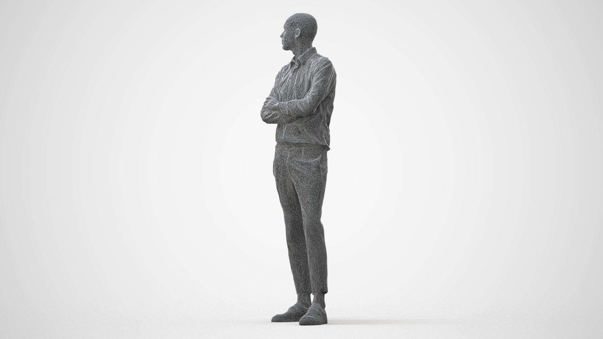 realistic 3D people man business standing, render-ready for V-Ray and Corona, FBX OBJ, square thumbnail