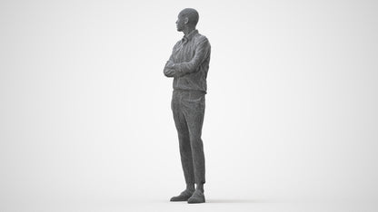 realistic 3D people man business standing, render-ready for V-Ray and Corona, FBX OBJ, square thumbnail