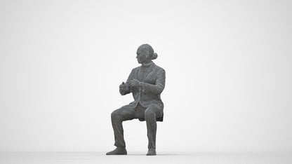 realistic 3D man business, scanned archviz people for Blender and 3ds Max, wireframe back view