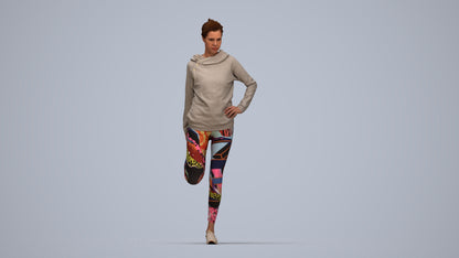realistic 3D people woman sport, render-ready for V-Ray and Corona, FBX OBJ, top-down view render