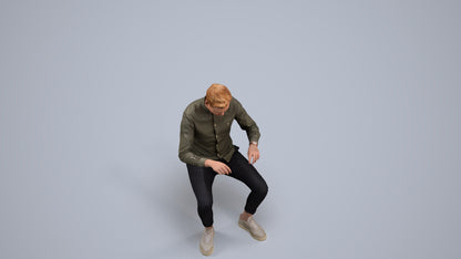 realistic 3D human man casual business, archviz people FBX OBJ for Blender, back view render
