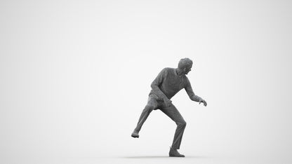 3D scanned man driving casual, photorealistic archviz people for Enscape and SketchUp, wireframe side view