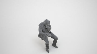 3D people model man business, scanned human for 3ds Max rendering, wireframe three-quarter view