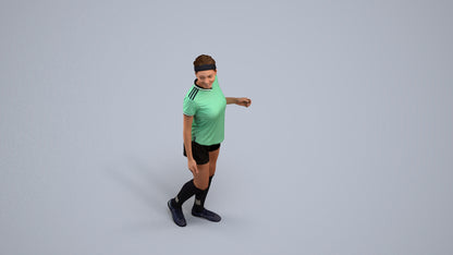 3D human model woman sport, photogrammetry scanned person for archviz, back view render