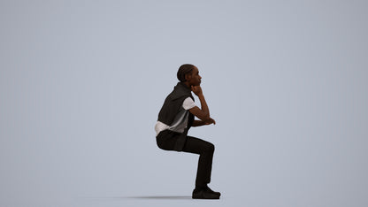 realistic 3D boy casual kids, scanned archviz people for Blender and 3ds Max, side view render