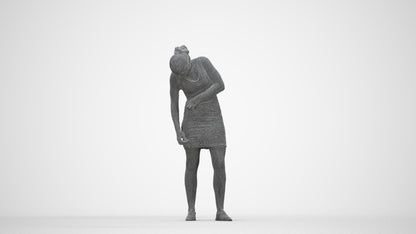 realistic 3D human girl casual kids, archviz people FBX OBJ for Blender, wireframe back view