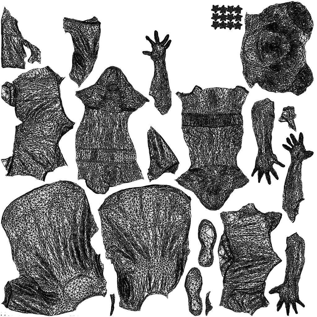 3D people model woman sport, scanned human for 3ds Max rendering, wireframe top-down view