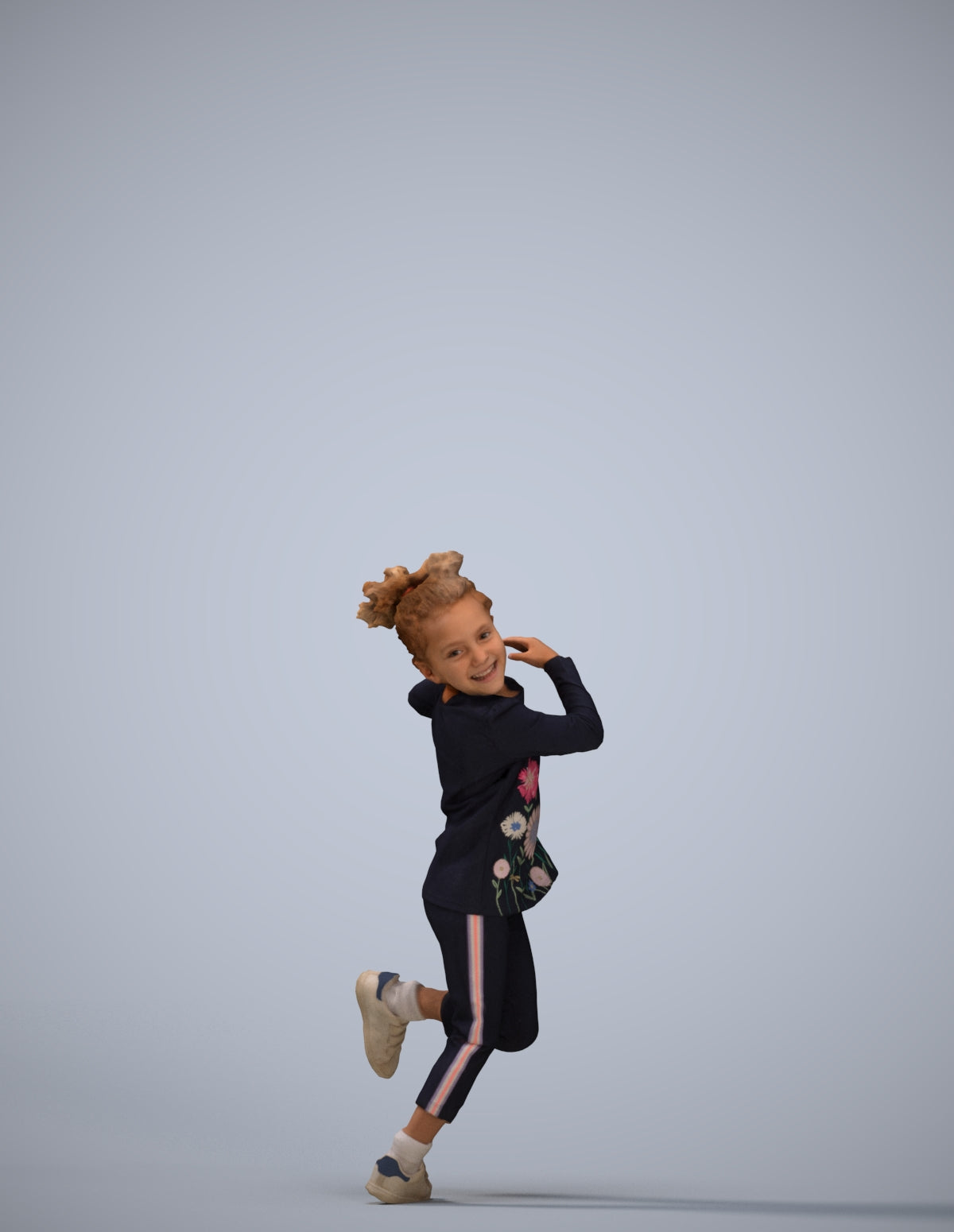 3D scanned girl kids casual, photorealistic archviz people for Enscape and SketchUp