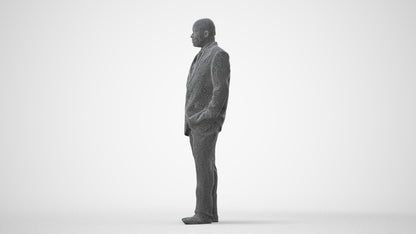 3D human model man business, photogrammetry scanned person for archviz, square thumbnail