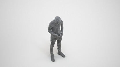 3D people model boy casual kids, scanned human for 3ds Max rendering, wireframe three-quarter view