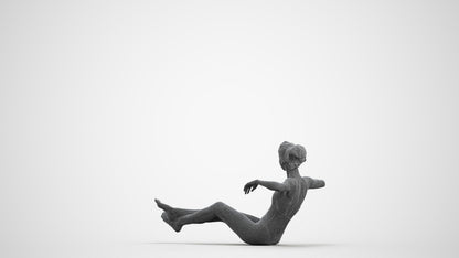 realistic 3D human woman pool, archviz people FBX OBJ for Blender, wireframe front view