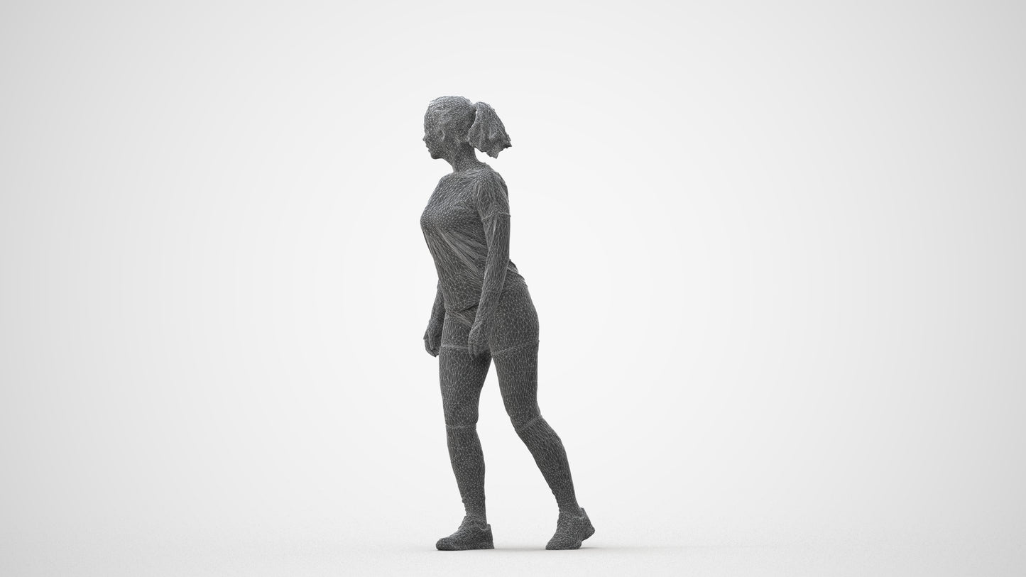 scanned 3D woman sport, photogrammetry people for Enscape and V-Ray, square thumbnail
