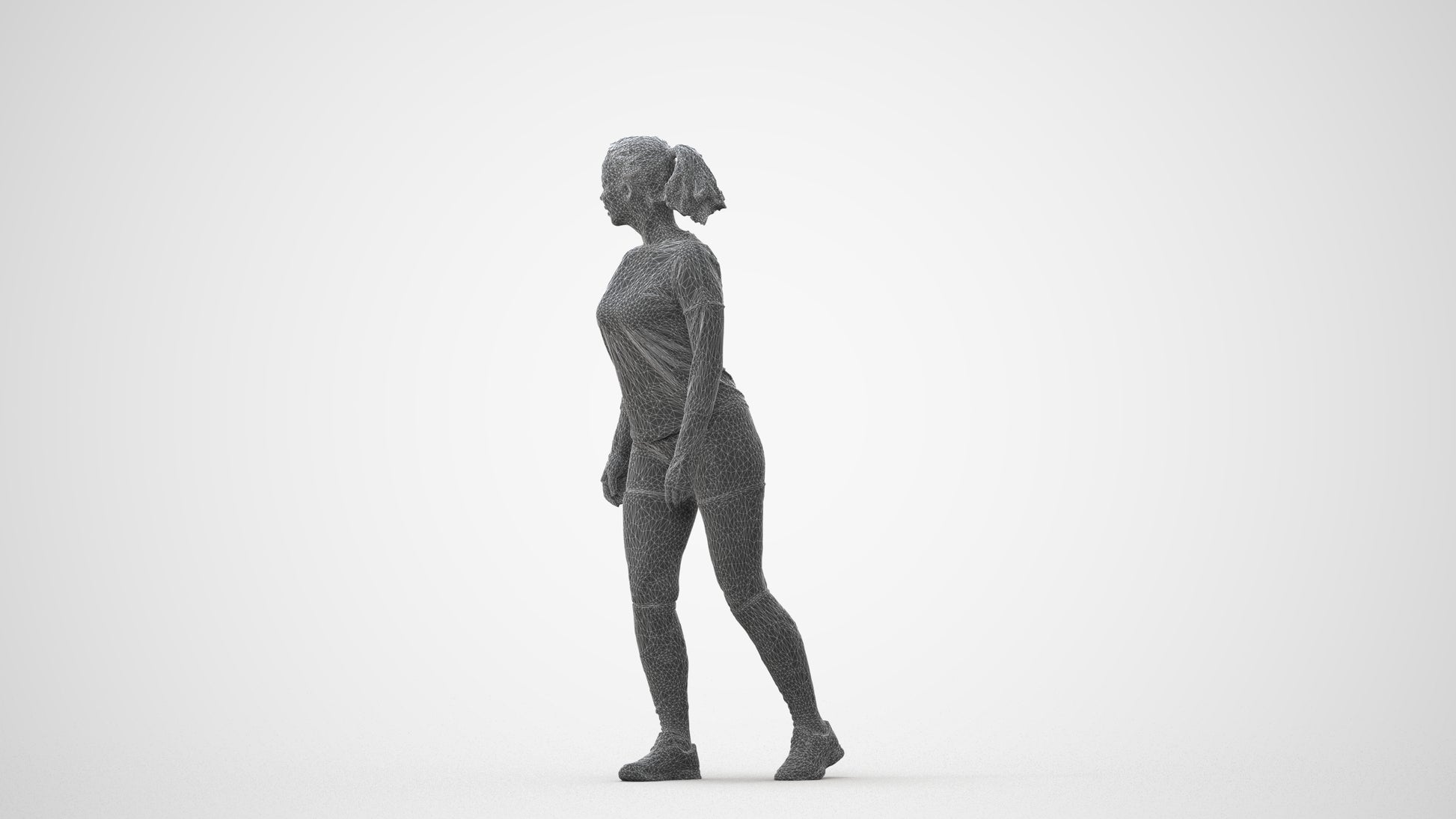 scanned 3D woman sport, photogrammetry people for Enscape and V-Ray, square thumbnail
