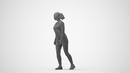 scanned 3D woman sport, photogrammetry people for Enscape and V-Ray, square thumbnail