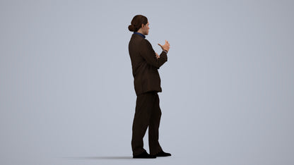 scanned 3D man business, photogrammetry people for Enscape and V-Ray, side view render