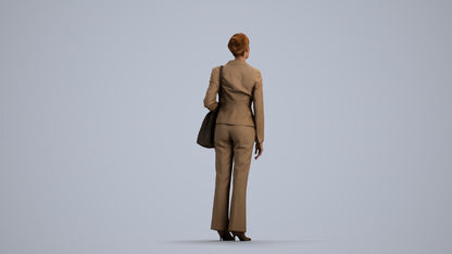 scanned 3D woman business mix, photogrammetry people for Enscape and V-Ray, front view render