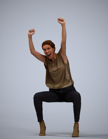 realistic 3D people woman casual sitting, render-ready for V-Ray and Corona, FBX OBJ