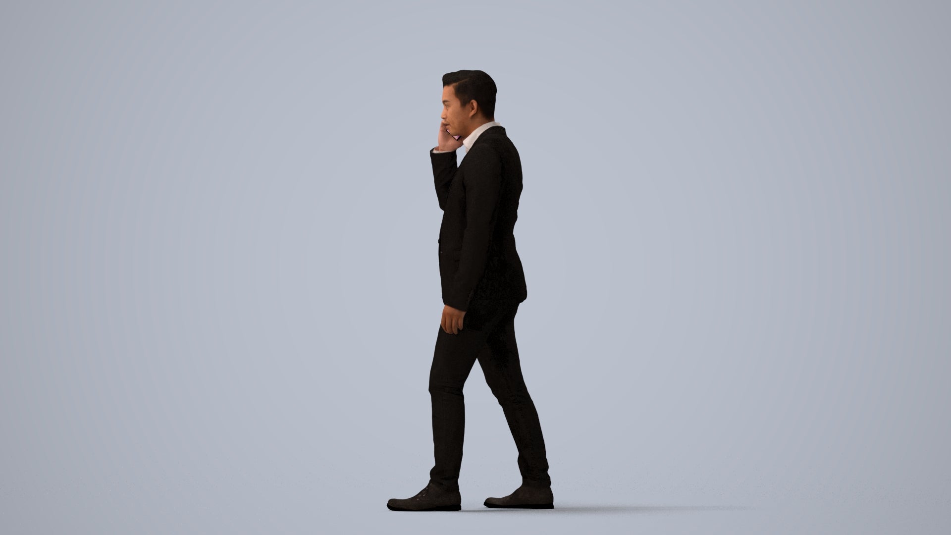 scanned 3D man business, photogrammetry people for Enscape and V-Ray, three-quarter view render