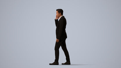 scanned 3D man business, photogrammetry people for Enscape and V-Ray, three-quarter view render