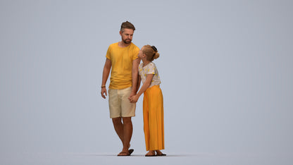 realistic 3D human girl casual kids, archviz people FBX OBJ for Blender, top-down view render