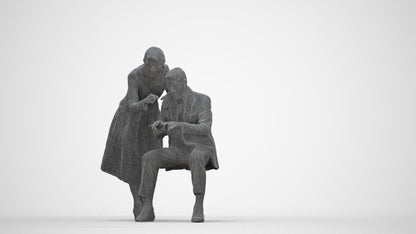 realistic 3D people senior woman business, render-ready for V-Ray and Corona, FBX OBJ, wireframe back view
