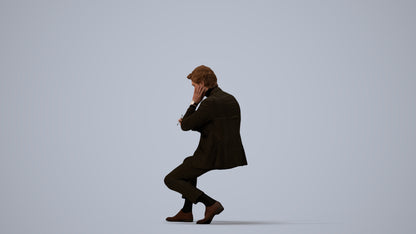realistic 3D people man business, render-ready for V-Ray and Corona, FBX OBJ, three-quarter view render