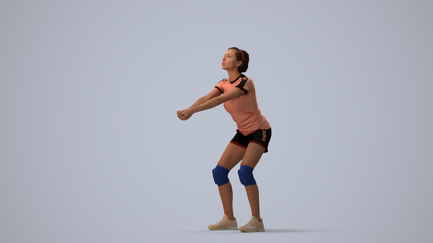 scanned 3D woman sport, photogrammetry people for Enscape and V-Ray, three-quarter view render