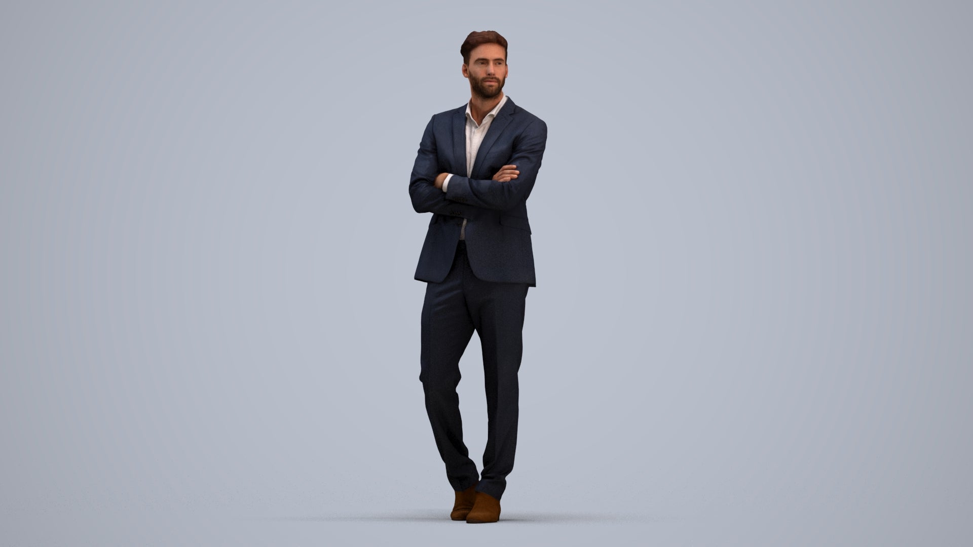 photogrammetry 3D man business, realistic human model archviz FBX, standing pose render