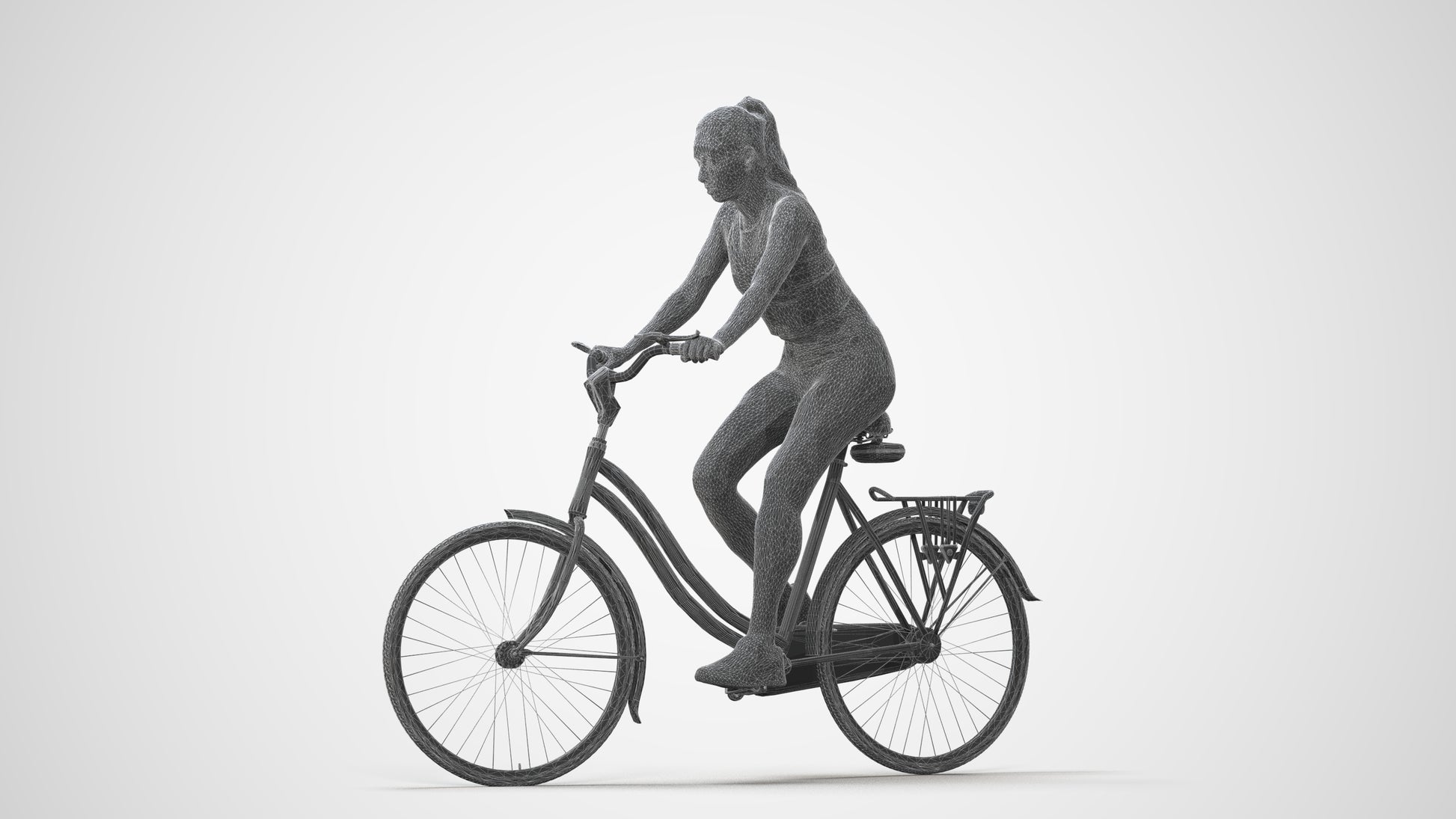 realistic 3D people woman sport cycling, render-ready for V-Ray and Corona, FBX OBJ, square thumbnail